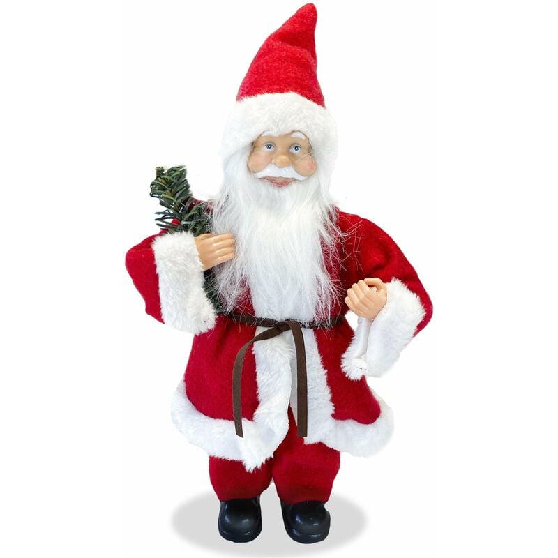 foto del prodotto pupazzo babbo natale h30 cm rosso