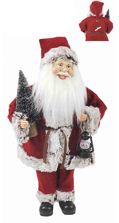 foto del prodotto pupazzo babbo natale h45 cm con carillon e movimento rosso