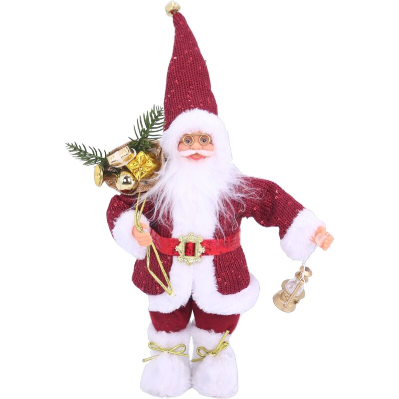 foto del prodotto pupazzo di babbo natale con vestito rosso da 35 cm maury s