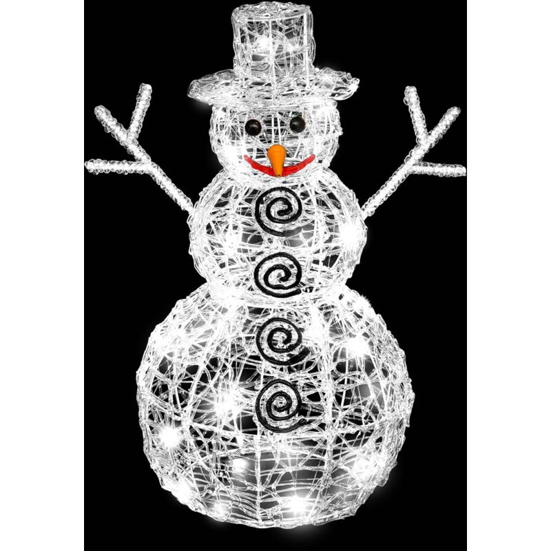 foto del prodotto pupazzo di neve illuminato da esterno bianco freddo h60cm 100 led trasformatore feeric lights christmas