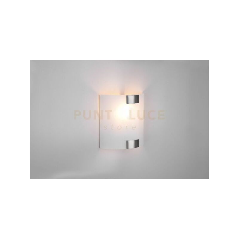 foto del prodotto pura applique vetro quadrata ganci metallo acciaio 20x20cm 1 luce attacco e27