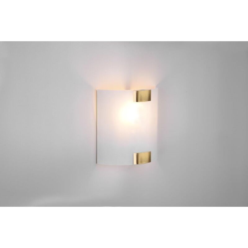 foto del prodotto pura applique vetro quadrata ganci metallo ottone invecchiato 20x20cm