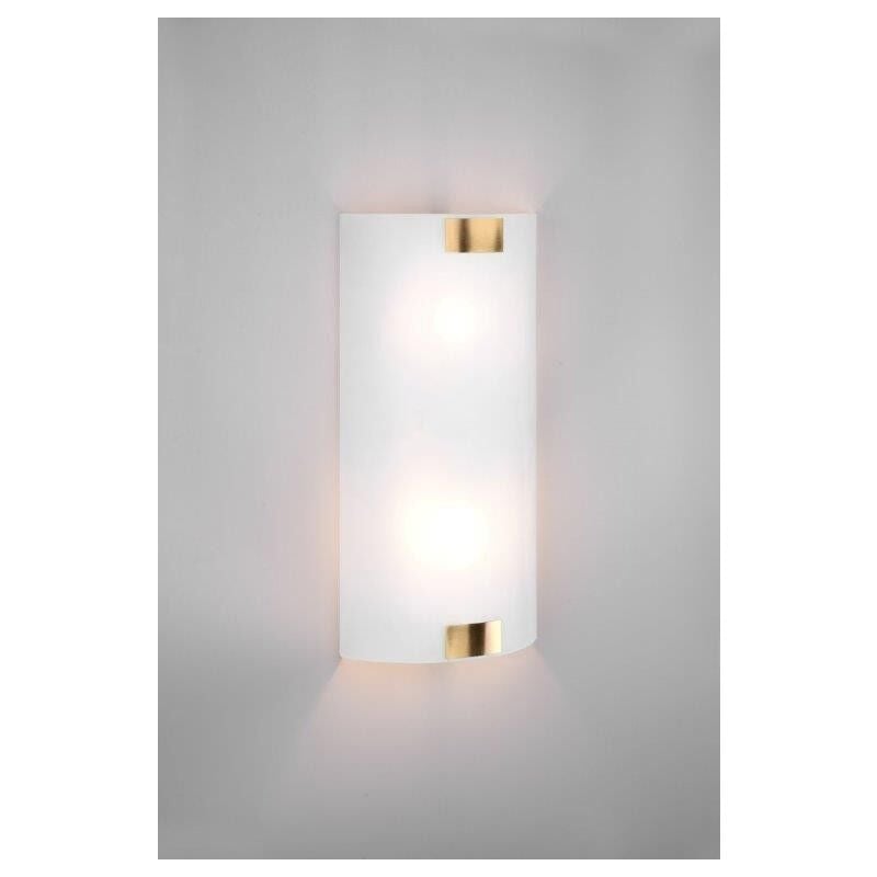 foto del prodotto pura applique vetro rettangolare ganci metallo ottone invecchiato l.20 x h.40cm