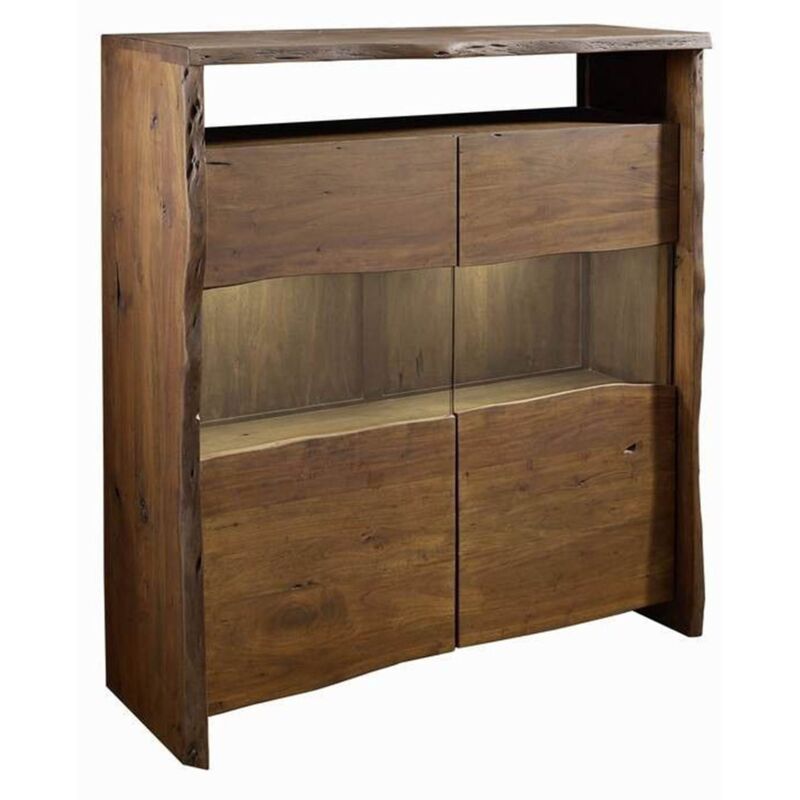 foto del prodotto pure acacia 205 credenza in legno di acacia - laccato / marrone 131x45x147