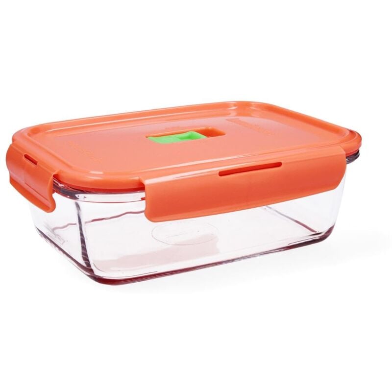 foto del prodotto pure box holy contenitore rettangolare ermetico vetro 19x13x7,3cm 122cl bicolor luminarc