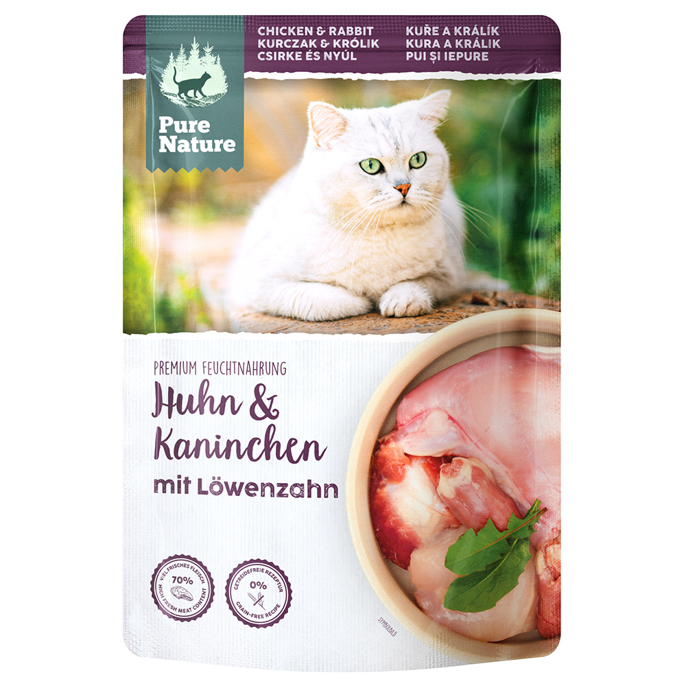 foto del prodotto pure nature feline 12 x 85 g alimento umido per gatto pollo coniglio