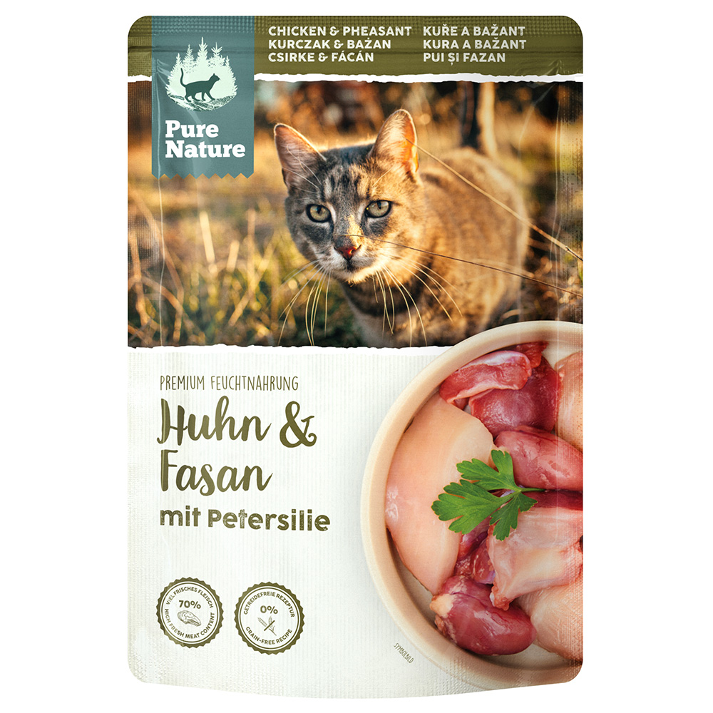 foto del prodotto pure nature feline 12 x 85 g alimento umido per gatto pollo fagiano