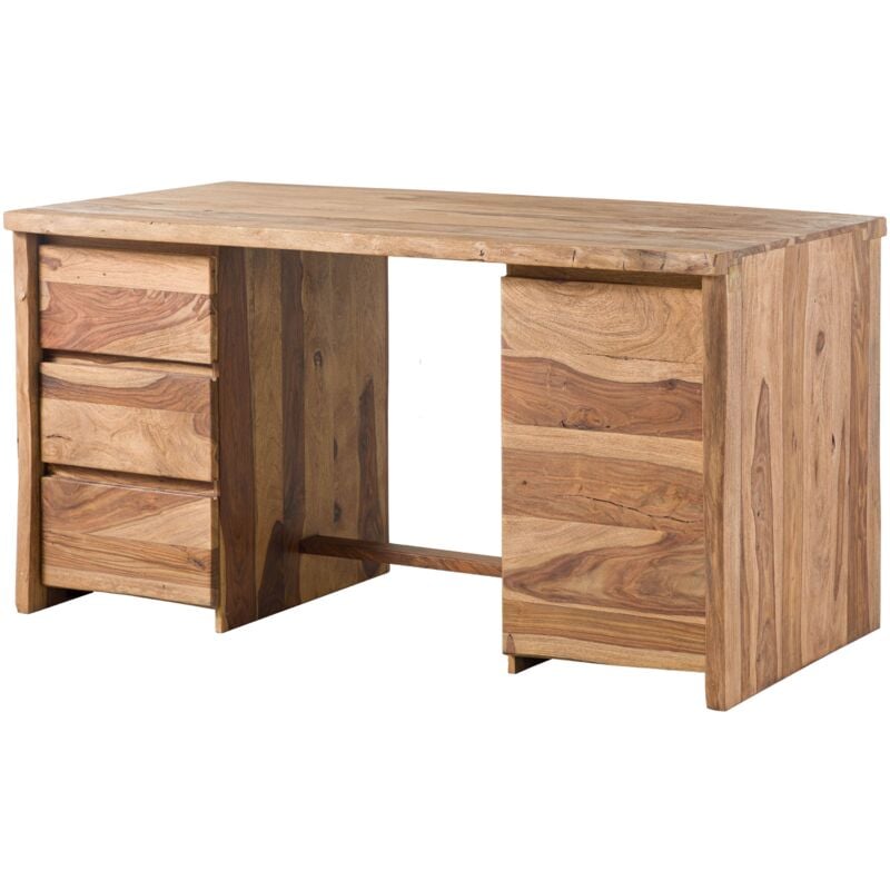 foto del prodotto pure sheesham 210 scrivania in legno di sheesham laccato sabbiato naturale 150x75x78