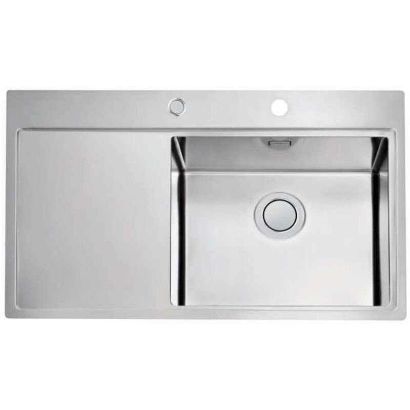 foto del prodotto pure up lavello, 86x53 cm, con comando remoto dello scarico, dx, acciaio inox 1123792 alveus