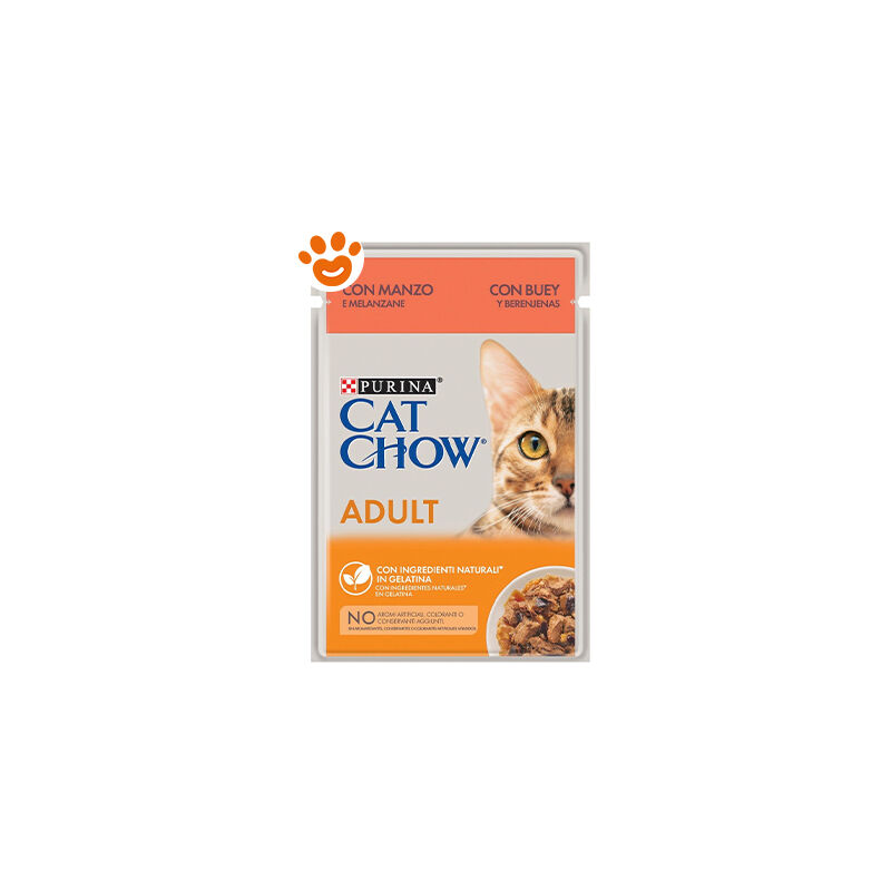 foto del prodotto purina cat chow adult manzo e melanzane purina cat chow adult manzo e melanzane bustina da 85 gr
