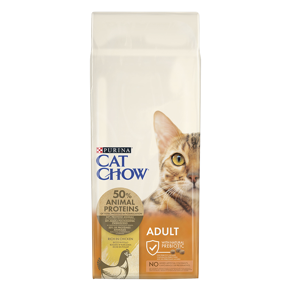 foto del prodotto purina cat chow adult ricco in pollo crocchette per gatto 15 kg