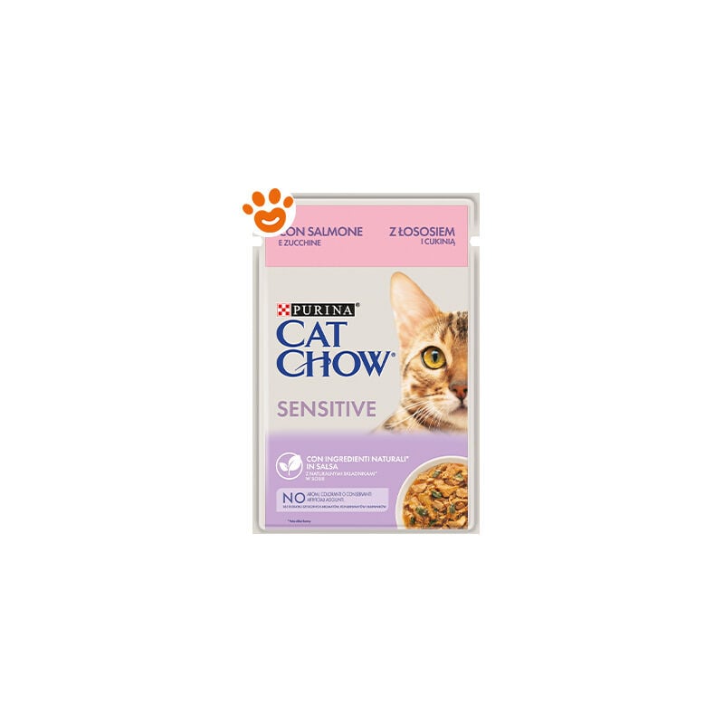 immagine 0 del prodotto purina cat chow adult sensitive salmone e zucchine purina cat chow adult sensitive salmone e zucchine bustina da 85 gr
