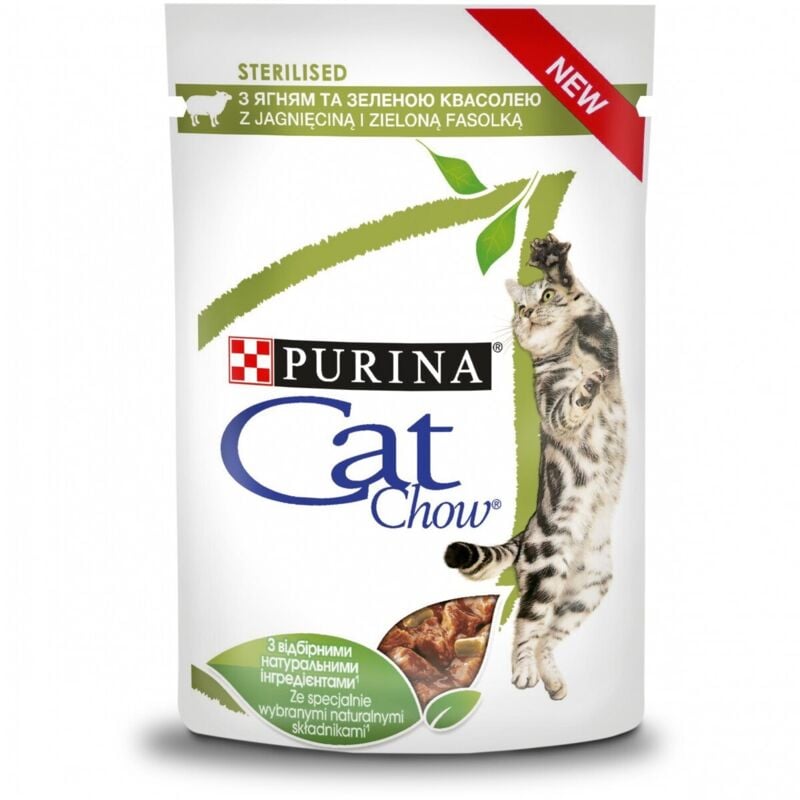 foto del prodotto purina cat chow agnello sterilizzato e fagiolini in salsa 85 g