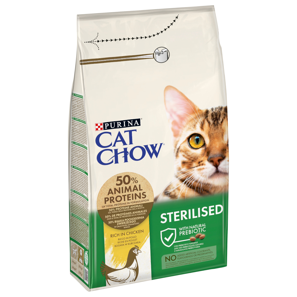 foto del prodotto purina cat chow sterilised ricco in pollo crocchette per gatto 1,5 kg
