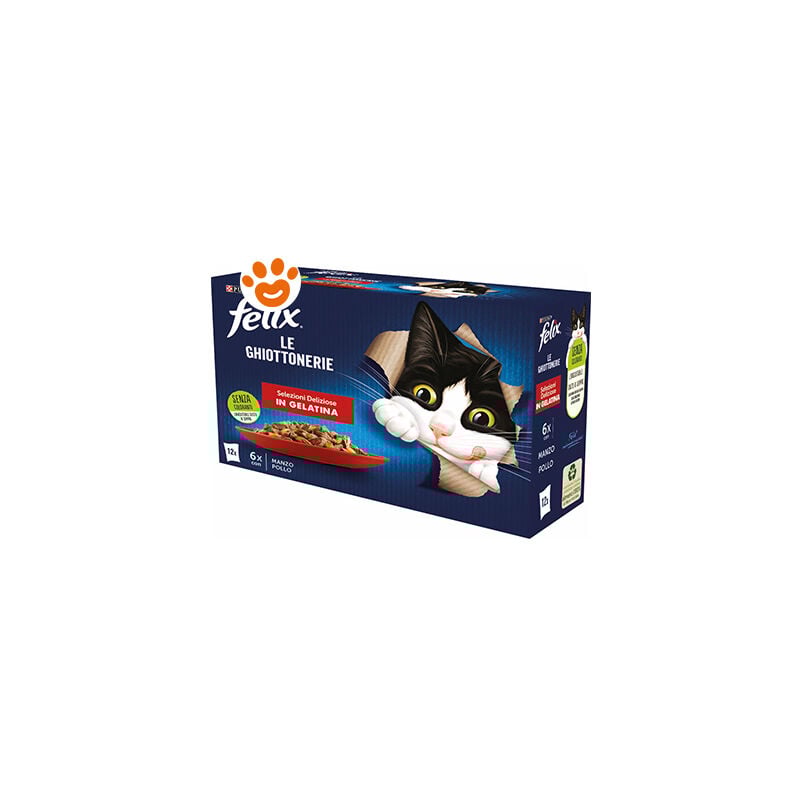 foto del prodotto purina cat felix le ghiottonerie manzo e pollo in gelatina - purina cat felix le ghiottonerie manzo e pollo in gelatina - confezione da 12×85 gr