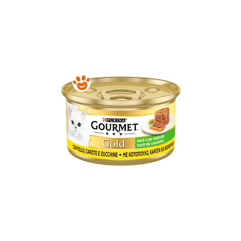 foto del prodotto purina cat gourmet gold pat con pollo carote e zucchine cat gourmet gold pat con pollo carote e zucchine lattina da 85 gr