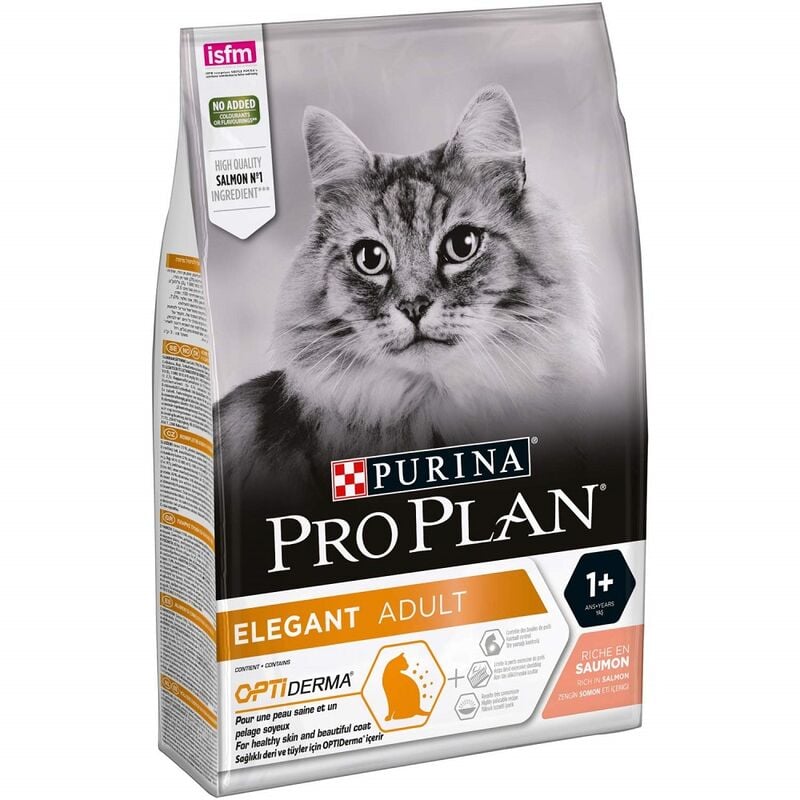foto del prodotto purina - cibo che pro elegante adulto ex derma plus di salmone per 3 kg di gatti