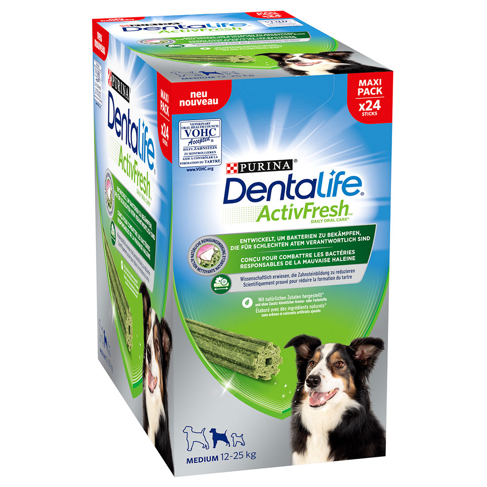 foto del prodotto purina dentalife active fresh snack per cani di taglia media - set 48 stick