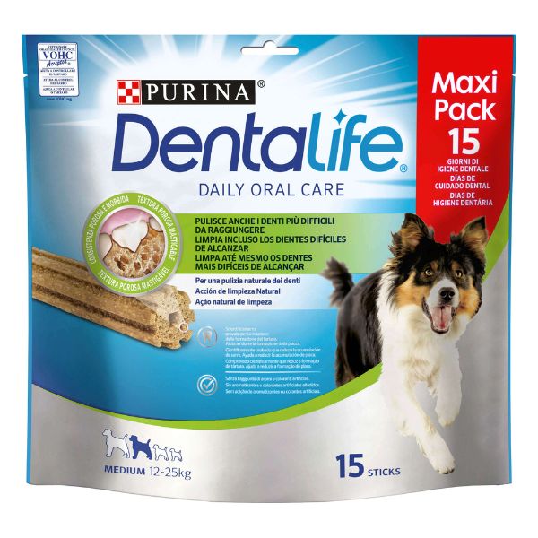 foto del prodotto purina dentalife snack cane igiene orale maxi pack medium pack da 15 stick 1 ordine scegli lo sconto bzr5 bzr20 200 punti fedelt 