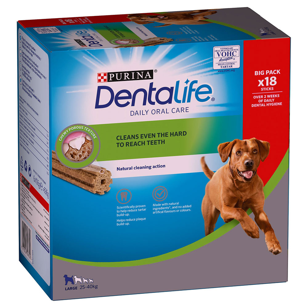 foto del prodotto purina dentalife snack per igiene dentale dei cani di tg grande 25 40 kg 18 stick 6 x 106 g 