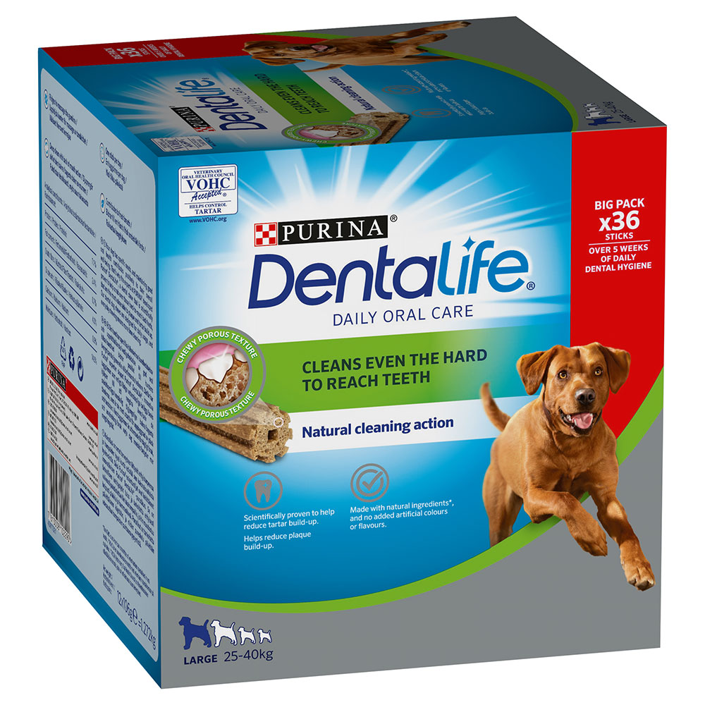 foto del prodotto purina dentalife snack per igiene dentale dei cani di tg grande 25 40 kg 36 stick 12 x 106 g 