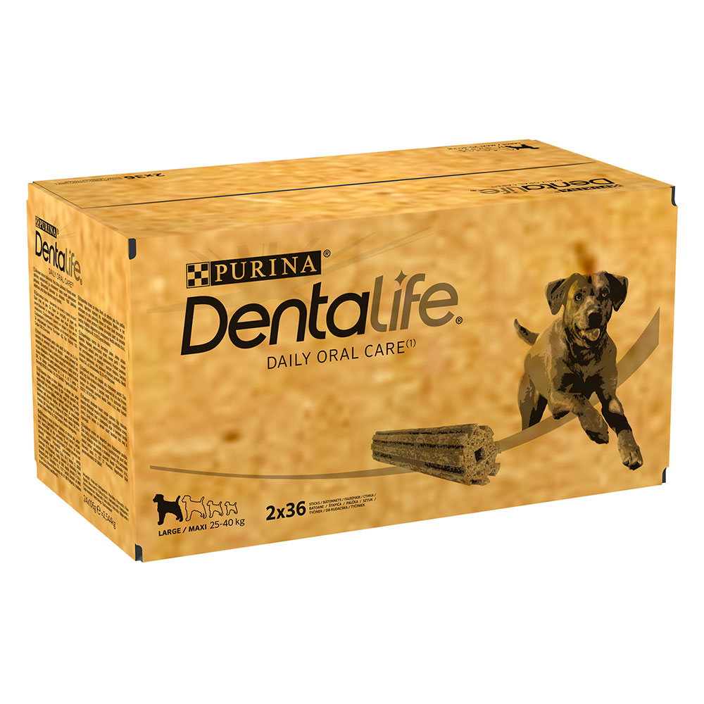 foto del prodotto purina dentalife snack per igiene dentale dei cani di tg grande 25 40 kg 72 stick 24 x 106 g 