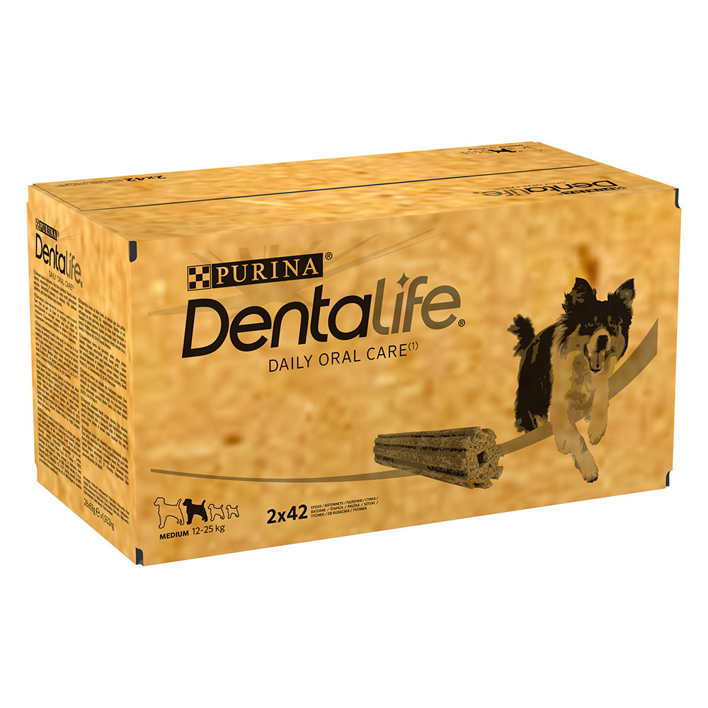 foto del prodotto purina dentalife snack per igiene dentale dei cani di tg media 12 25 kg 84 stick 28 x 69 g 