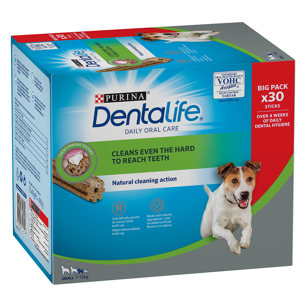 foto del prodotto purina dentalife snack per igiene dentale dei cani di tg piccola 7 12 kg 30 stick 10 x 49 g 