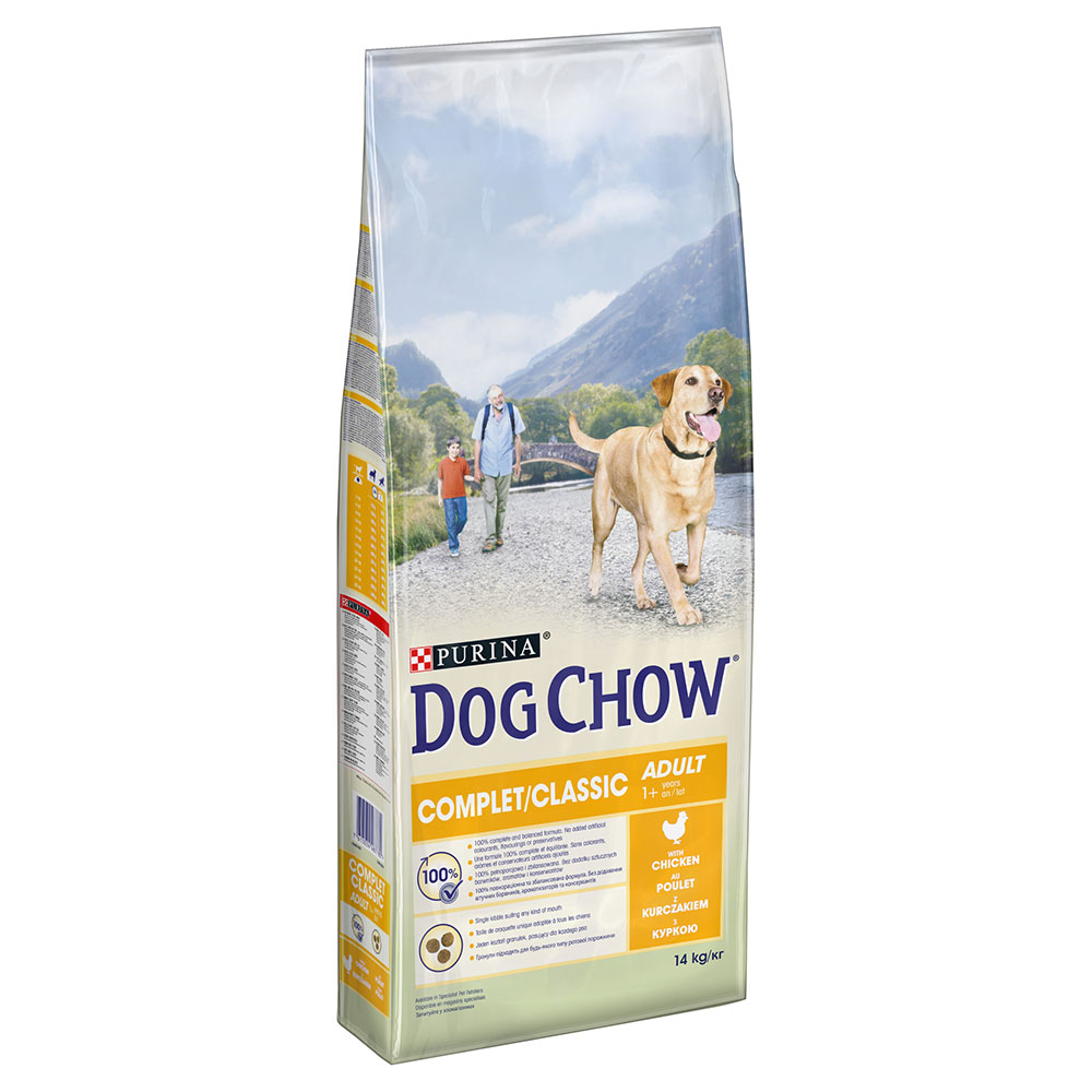 foto del prodotto purina dog chow complet classic con pollo crocchette per cane 14 kg