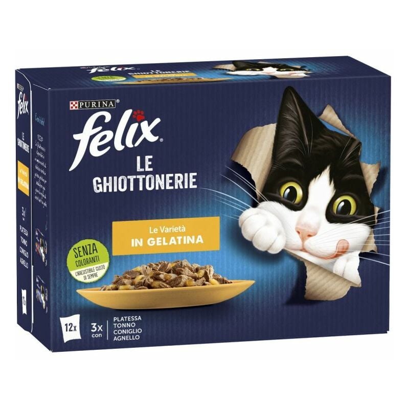 foto del prodotto purina - felix le ghiottonerie le varietà 12 x 85gr platessa tonno coniglio agnello