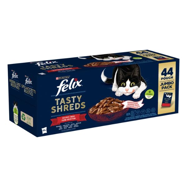 foto del prodotto purina felix sfilaccetti rustici mixed selection multipack - 44x80 gr - 1 ordine scegli lo sconto bzr5 bzr20 200 punti fedeltà