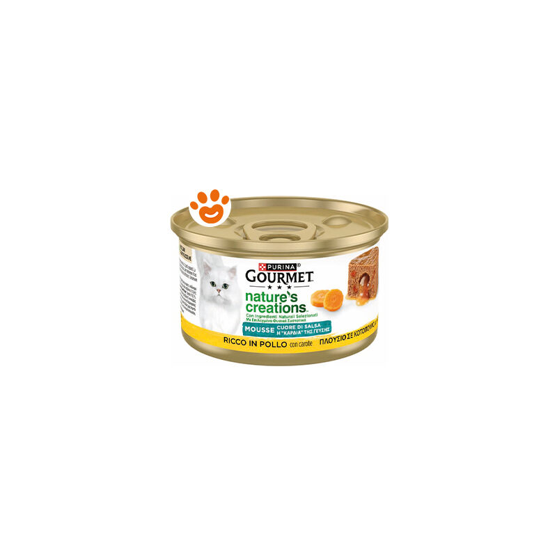 foto del prodotto purina gourmet nature's creations mousse pollo e carote - purina gourmet nature's creations mousse pollo e carote - lattina da 85 gr
