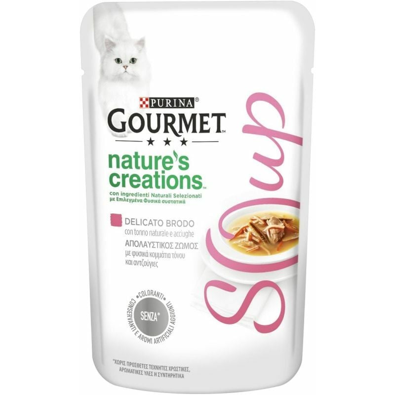 foto del prodotto purina gourmet nature s creations soup umido gatto 40 gr tonno e acciughe confezione da 32 pezzi cibo umido per gatti 1 ordine scegli lo sconto bzr5 bzr20 200 punti fedelt 