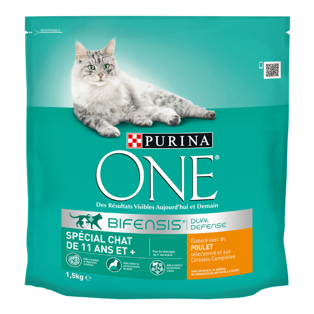 foto del prodotto purina one 11 senior pollo crocchette per gatto 1,5 kg