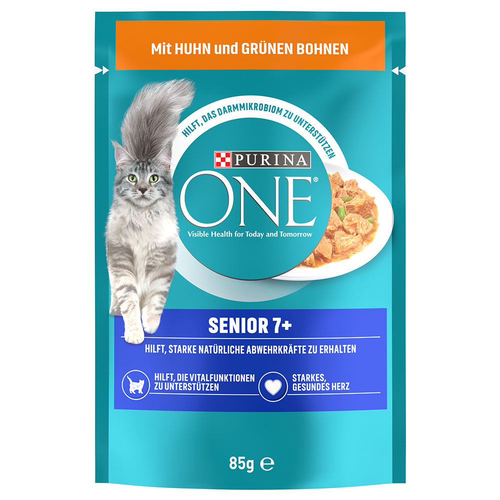 foto del prodotto purina one 26 x 85 g umido per gatto senior 7 con pollo e fagiolini