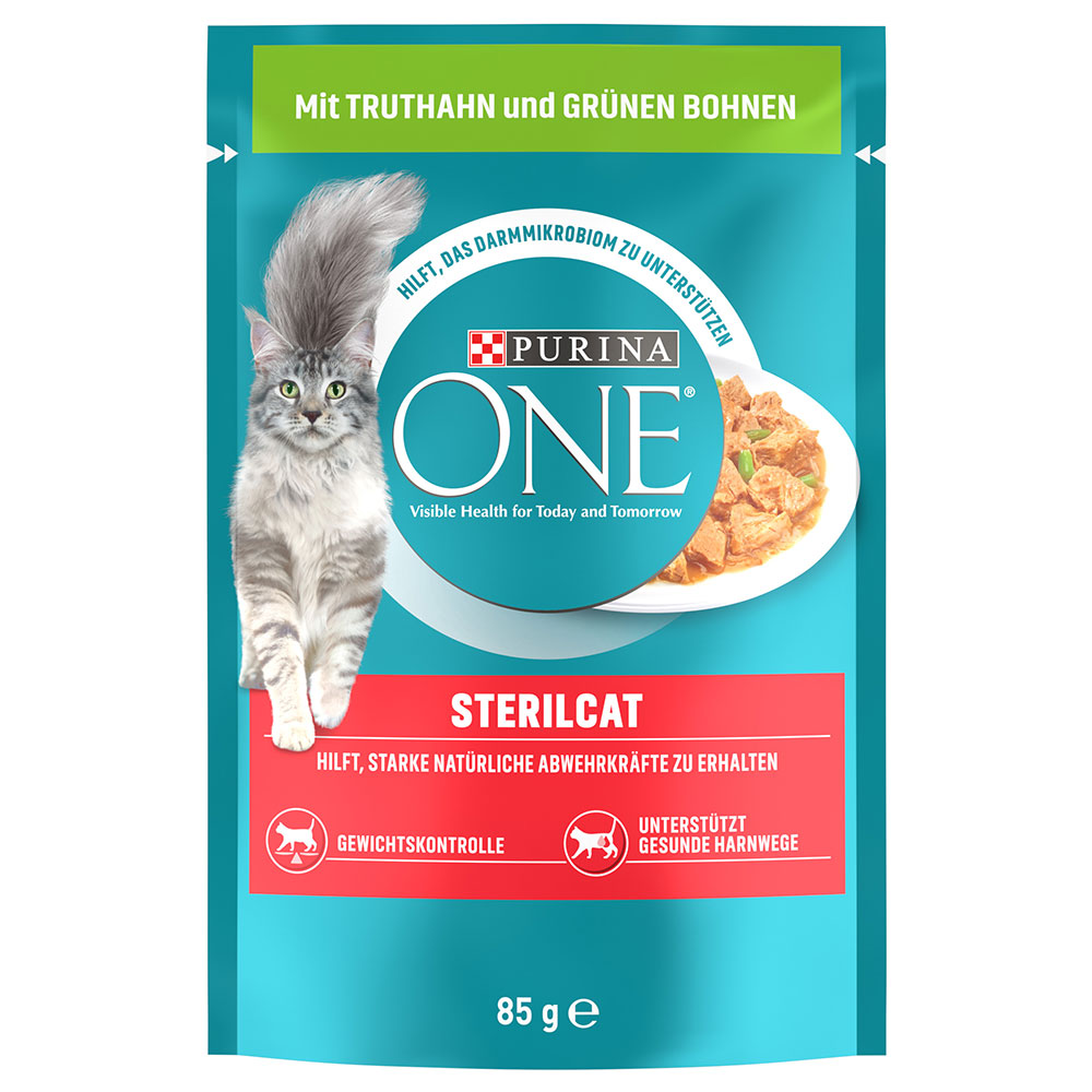 foto del prodotto purina one 26 x 85 g umido per gatto sterilized con tacchino e fagiolini