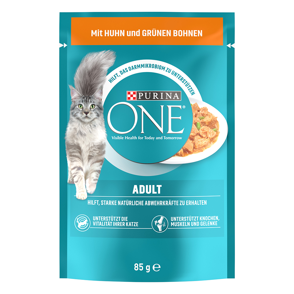 foto del prodotto purina one adult umido per gatto 13 x 85 g con pollo e fagiolini