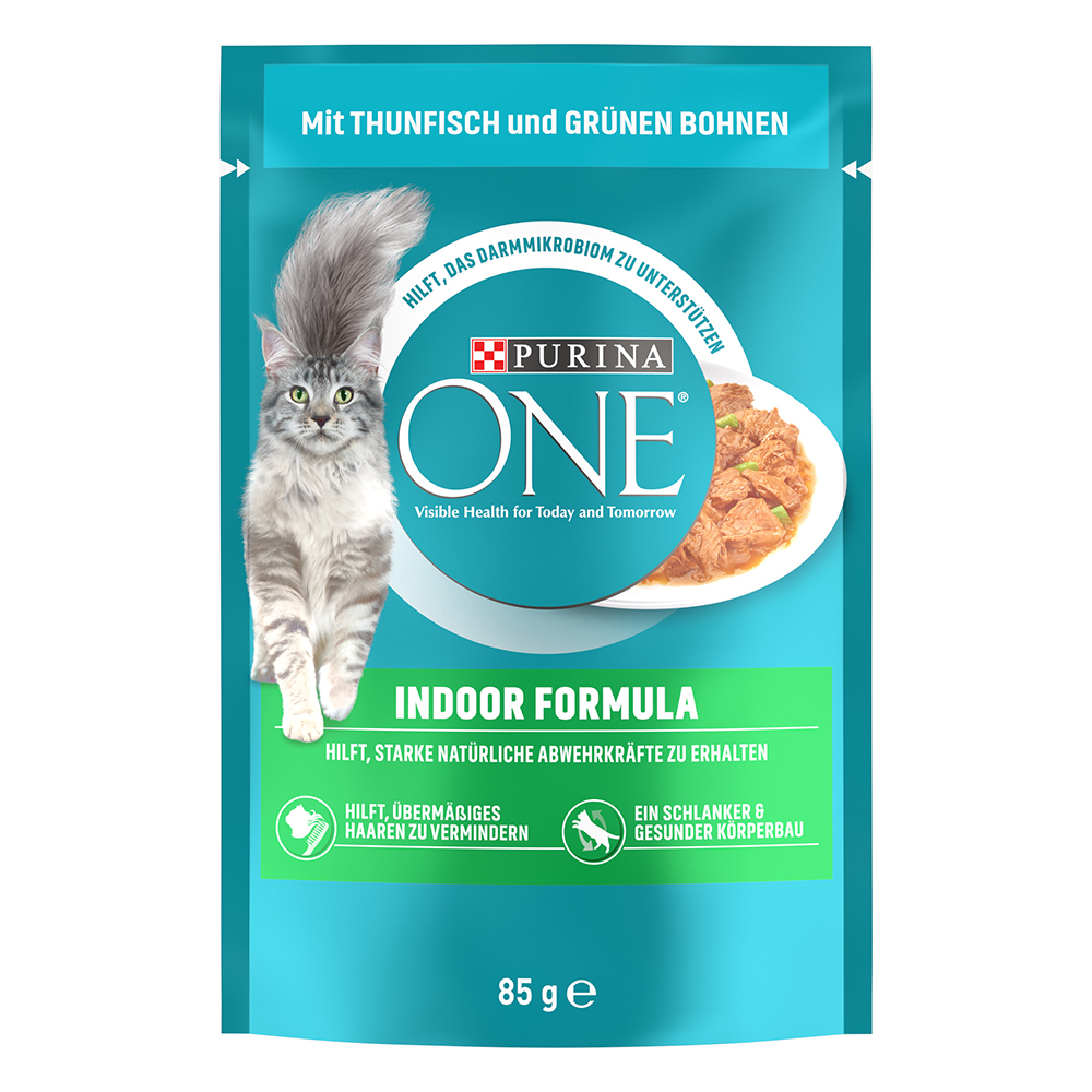 foto del prodotto purina one indoor formula umido per gatto 13 x 85 g con tonno fagiolini