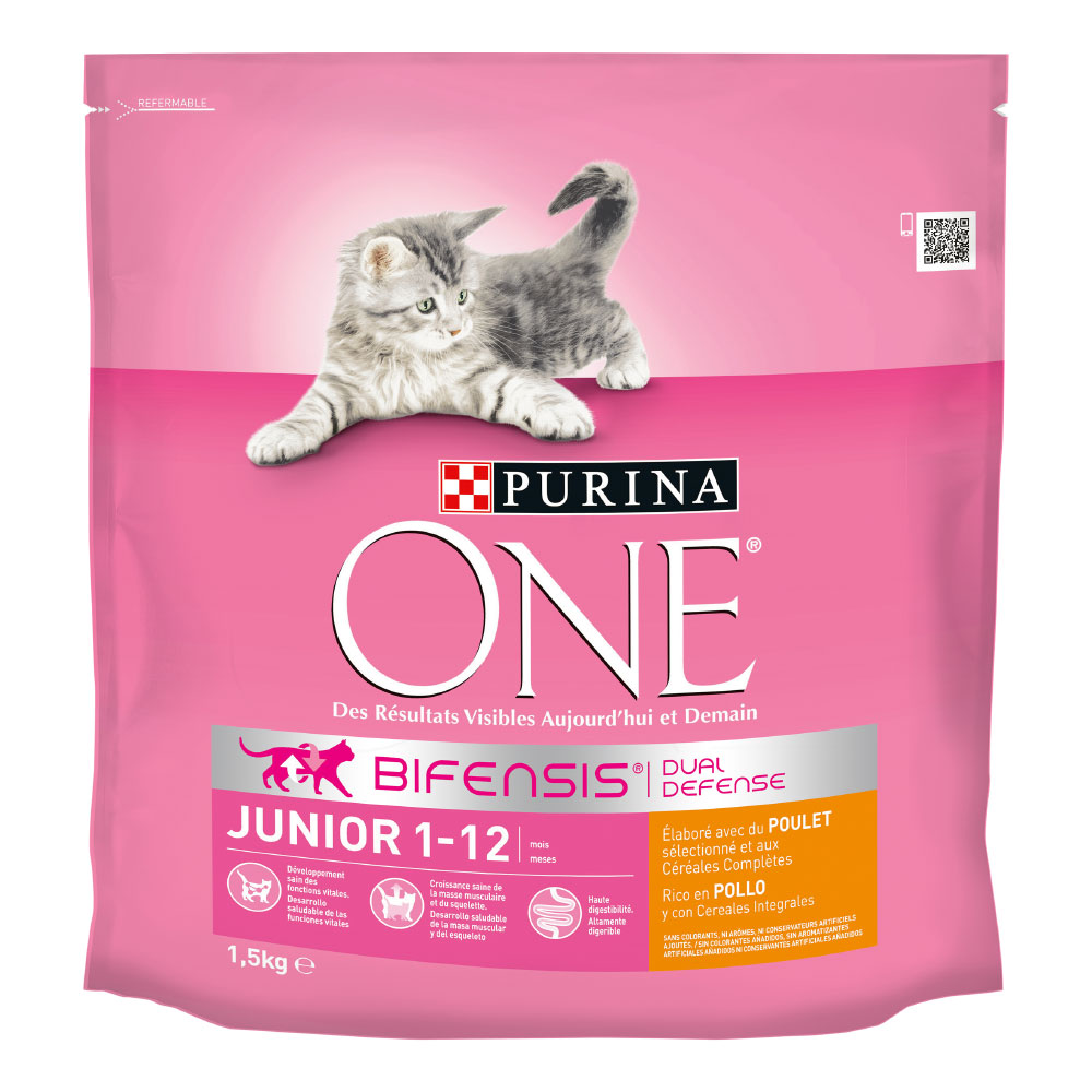 foto del prodotto purina one junior pollo crocchette per gatti 1,5 kg