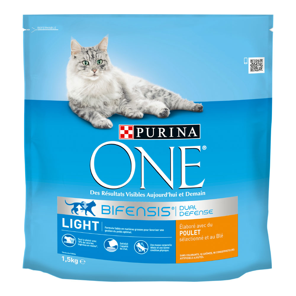 foto del prodotto purina one light con pollo crocchette per gatti 1,5 kg