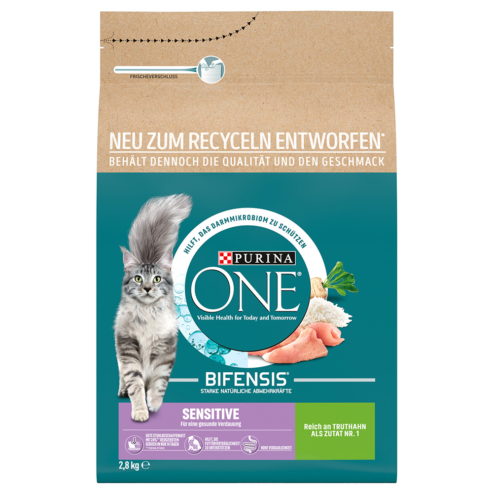 foto del prodotto purina one sensitive crocchette per gatti 2,8 kg