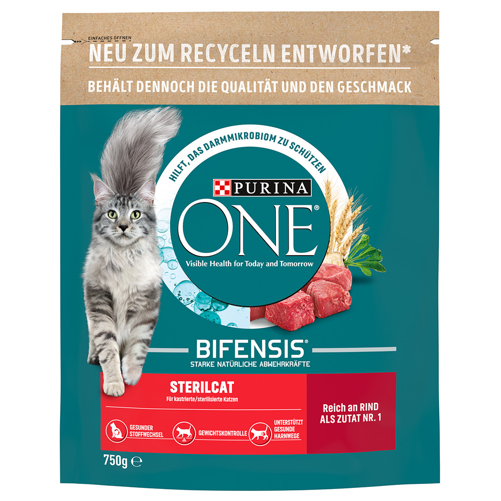 foto del prodotto purina one sterilcat crocchette con manzo per gatto 750 g