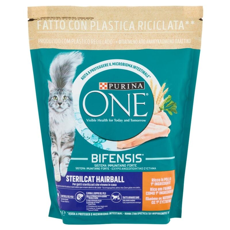 foto del prodotto purina - one sterilcat hairball 800g per gatti sterilizzati ricco di pollo