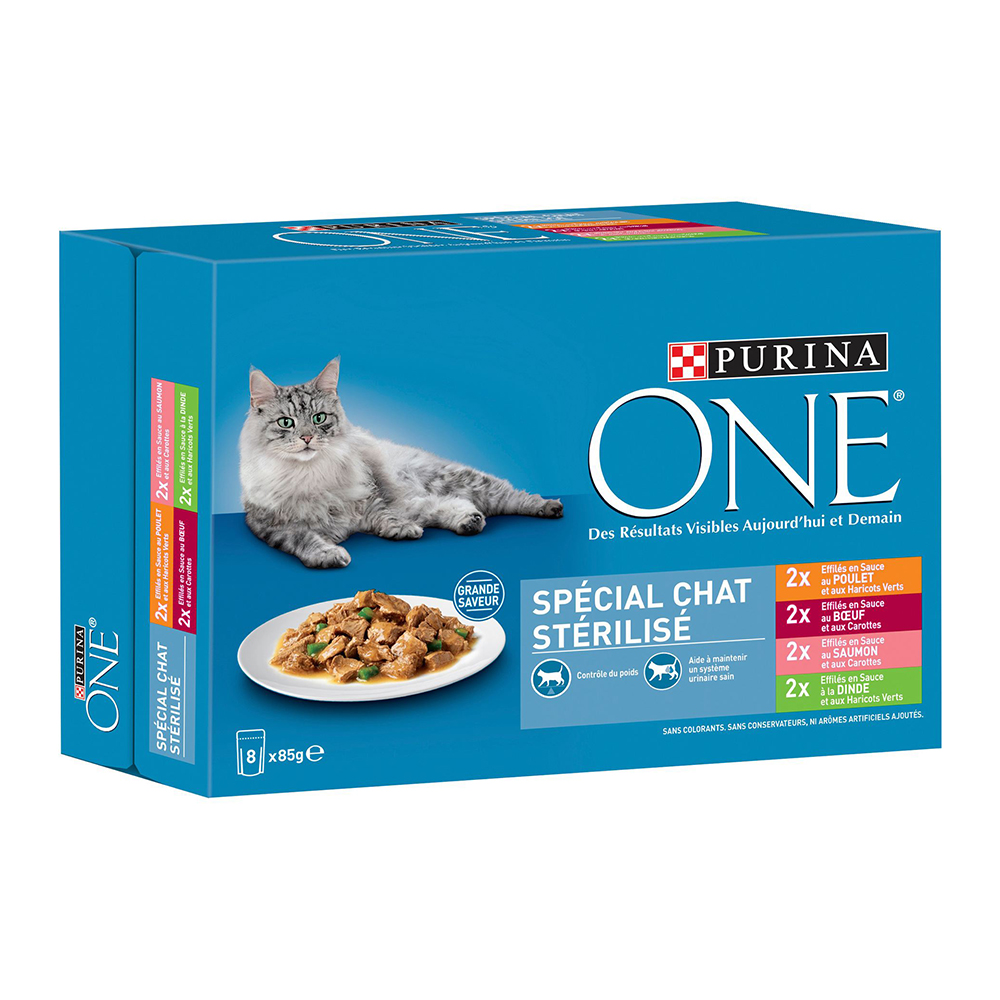 foto del prodotto purina one sterilised umido per gatto 8 x 85 g