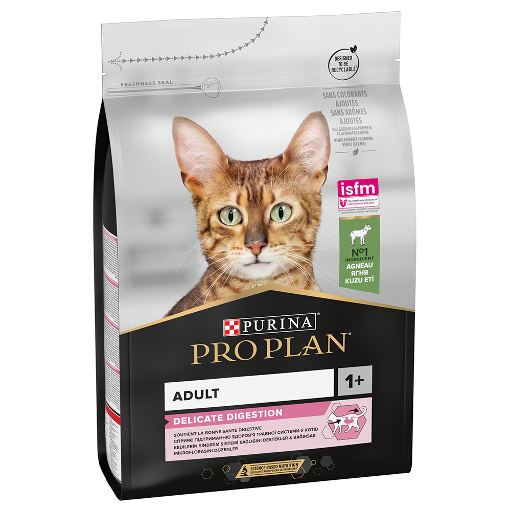 foto del prodotto purina pro plan adult delicate digestion ricco in agnello crocchette gatto 3 kg