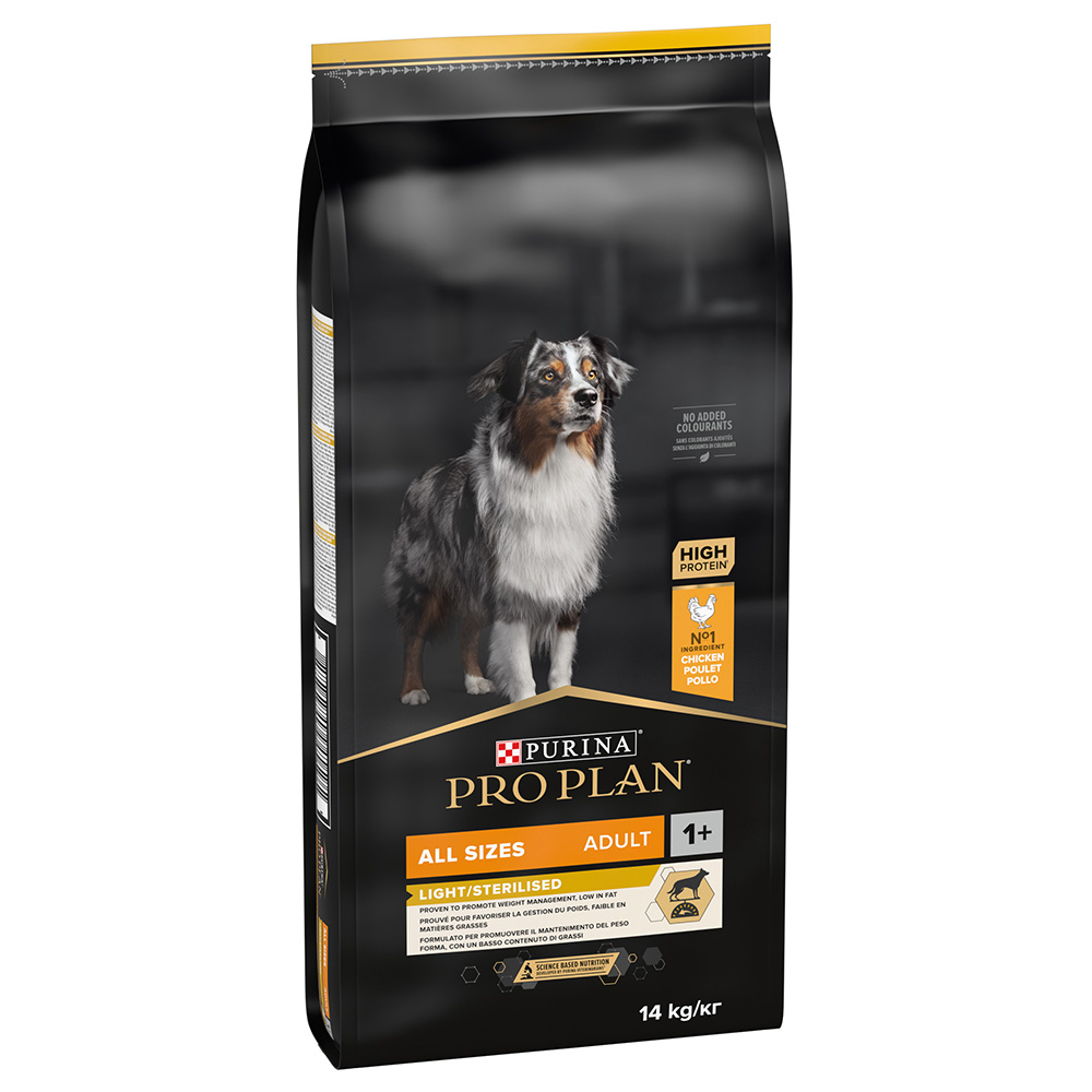 foto del prodotto purina pro plan all sizes adult light sterilised pollo crocchette cane - 14 kg