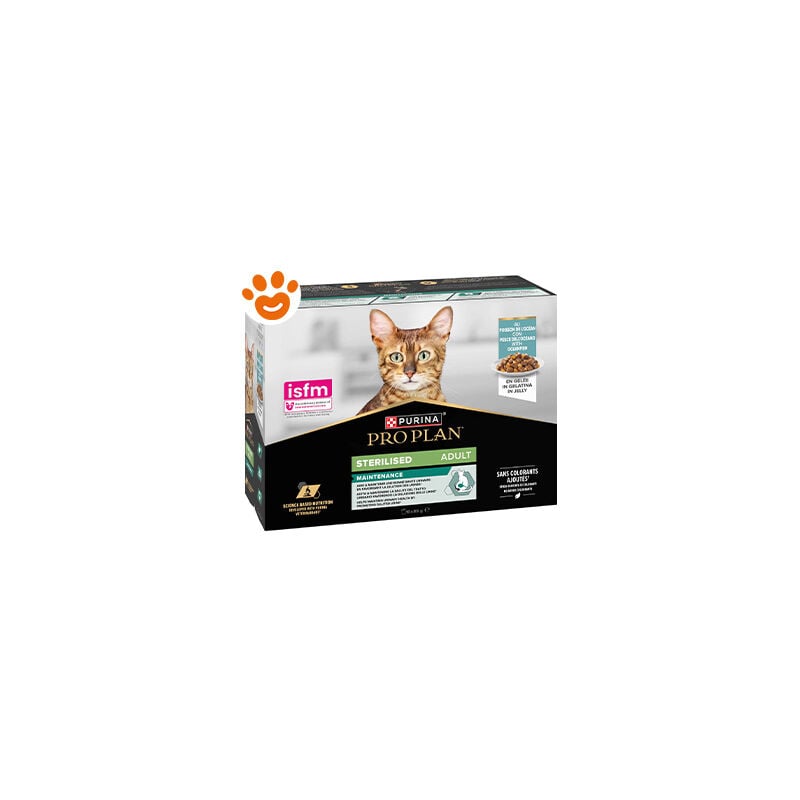 foto del prodotto purina pro plan cat w sterilised in gelatina con pesce dell'oceano - purina pro plan cat w sterilised in gelatina con pesce dell'oceano - confezione