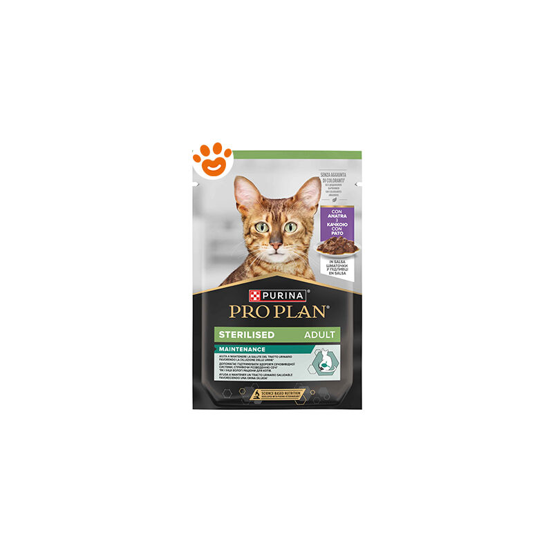 foto del prodotto purina pro plan cat w sterilised teneri pezzetti in salsa con anatra purina pro plan cat w sterilised teneri pezzetti in salsa con anatra bustina