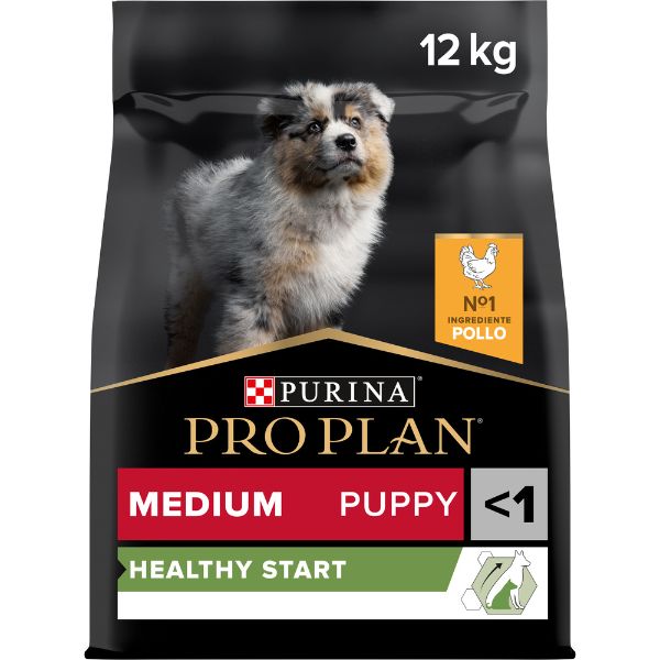 foto del prodotto purina pro plan healthy start puppy medium crocchette cane pollo 12 kg croccantini per cani 1 ordine scegli lo sconto bzr5 bzr20 200 punti fedelt 