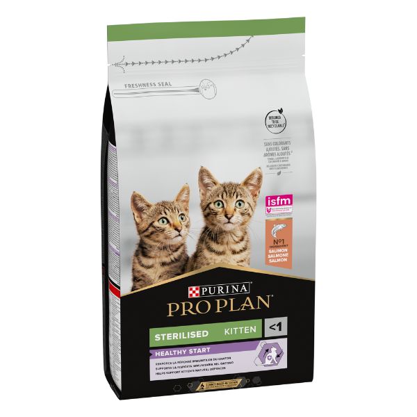 foto del prodotto purina pro plan healthy start sterilised kitten con salmone scadenza 31 12 2025 - 1,5 kg - croccantini per gatti - 1 ordine scegli lo sconto bzr5 bzr20 200 punti fedeltà